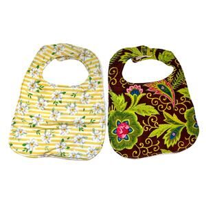 2 Handmade Extra Absorbent Baby Bibs Floral Daisy Yellow Boho Girls Baby Gift